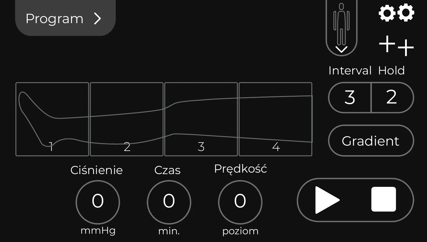 CarePump screen before treatment parameters are set
