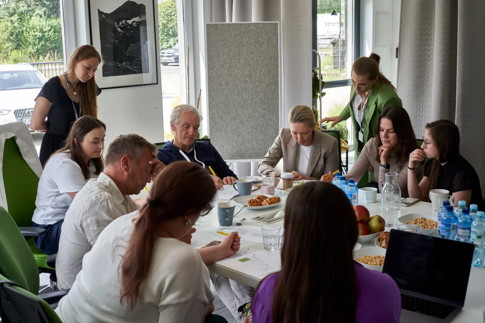 Sestec team taking part in a brand workshop